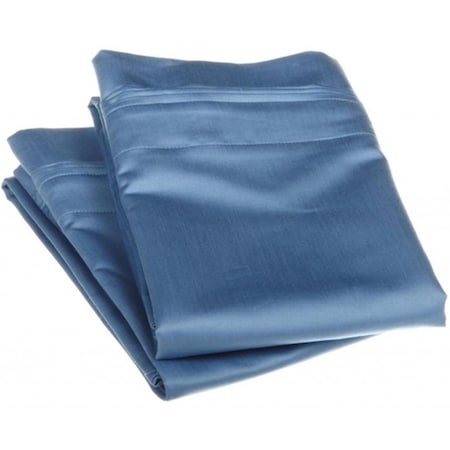 Egyptian Cotton 1500 Thread Count Solid Pillowcase Set King-Medium Blue